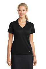 Nike Women's Dri-FIT Vertical Mesh Polo. 637165 - Black
