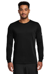 Nike Dri-FIT Cotton/Poly Long Sleeve Tee. NKBQ5230 - Black