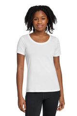 Nike Women's Dri-FIT Cotton/Poly Scoop Neck Tee. NKBQ5234 - White