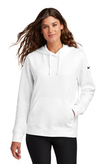 Nike Women's Club Fleece Sleeve Swoosh Pullover Hoodie NKFD9889 - White