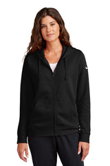Nike Women's Club Fleece Sleeve Swoosh Full-Zip Hoodie NKFD9890 - Black