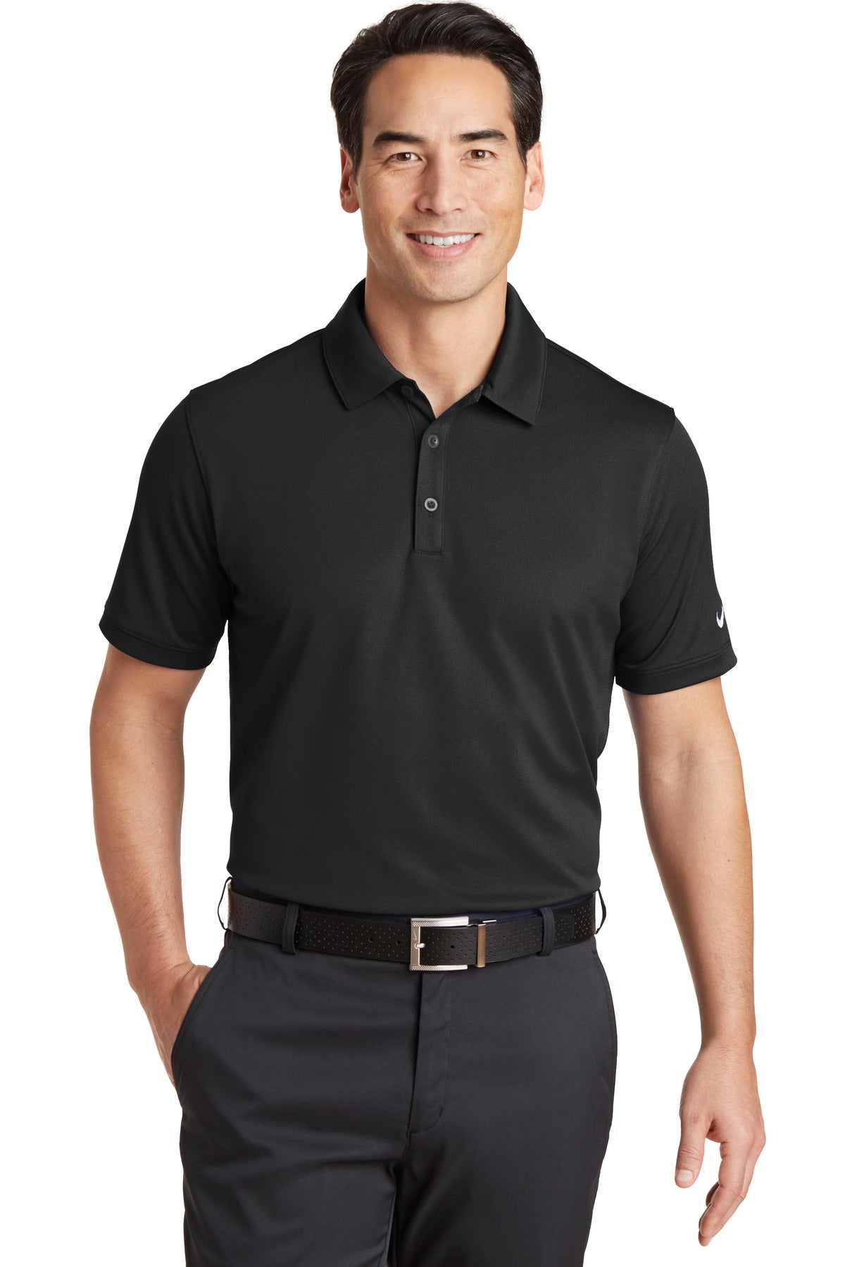 Nike Dri-FIT Solid Icon Pique Modern Fit Polo.  746099 - Black