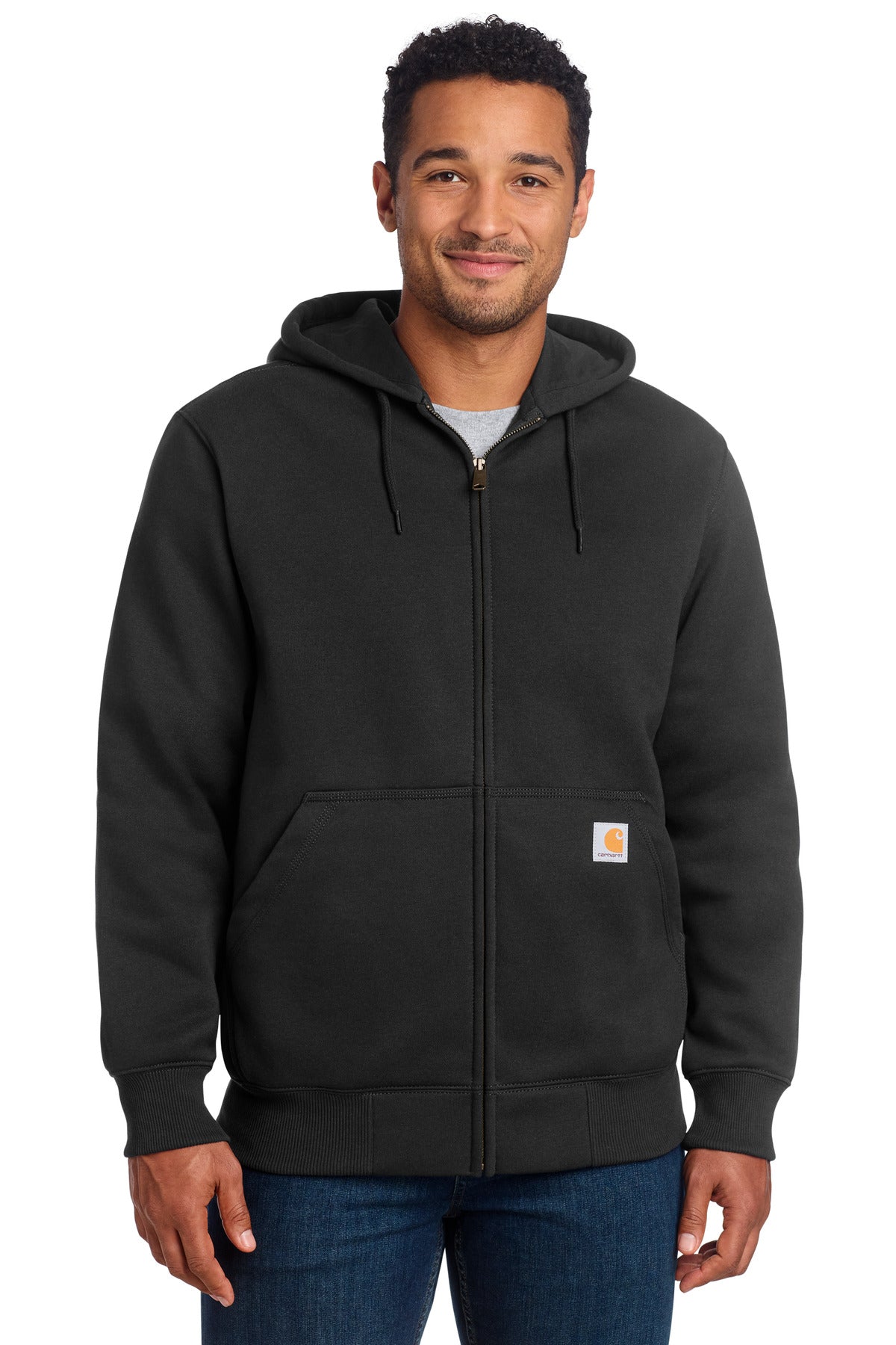 Carhartt ® Rain Defender ® Paxton Heavyweight Hooded Zip-Front Sweatshirt. CT100614 - Black