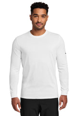 Nike Dri-FIT Cotton/Poly Long Sleeve Tee. NKBQ5230 - White