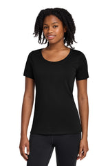 Nike Women's Dri-FIT Cotton/Poly Scoop Neck Tee. NKBQ5234 - Black