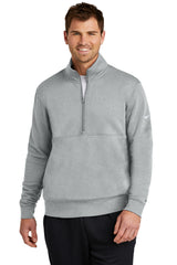 Nike Club Fleece Sleeve Swoosh 1/2-Zip NKDX6718 - Dark Grey Heather