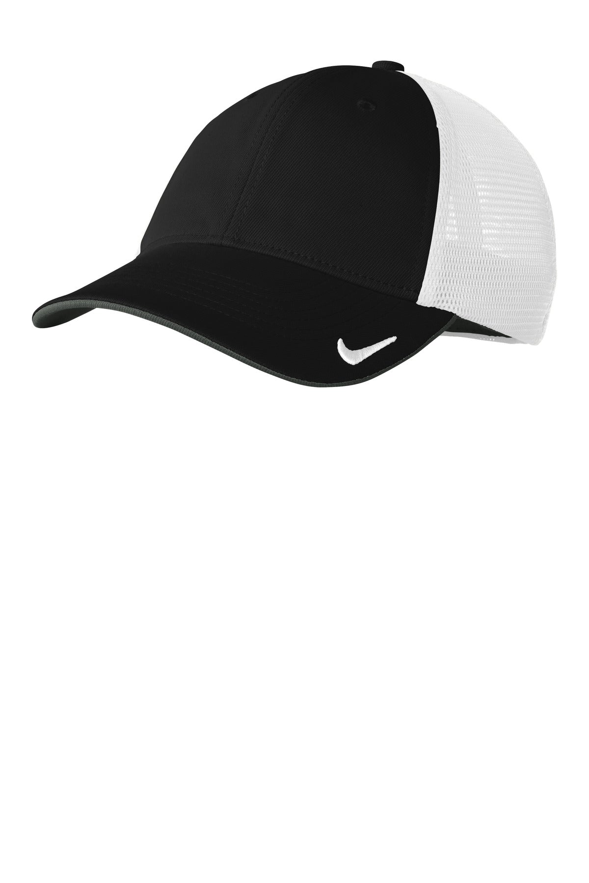 Nike Stretch-to-Fit Mesh Back Cap NKFB6448 - Black/ White