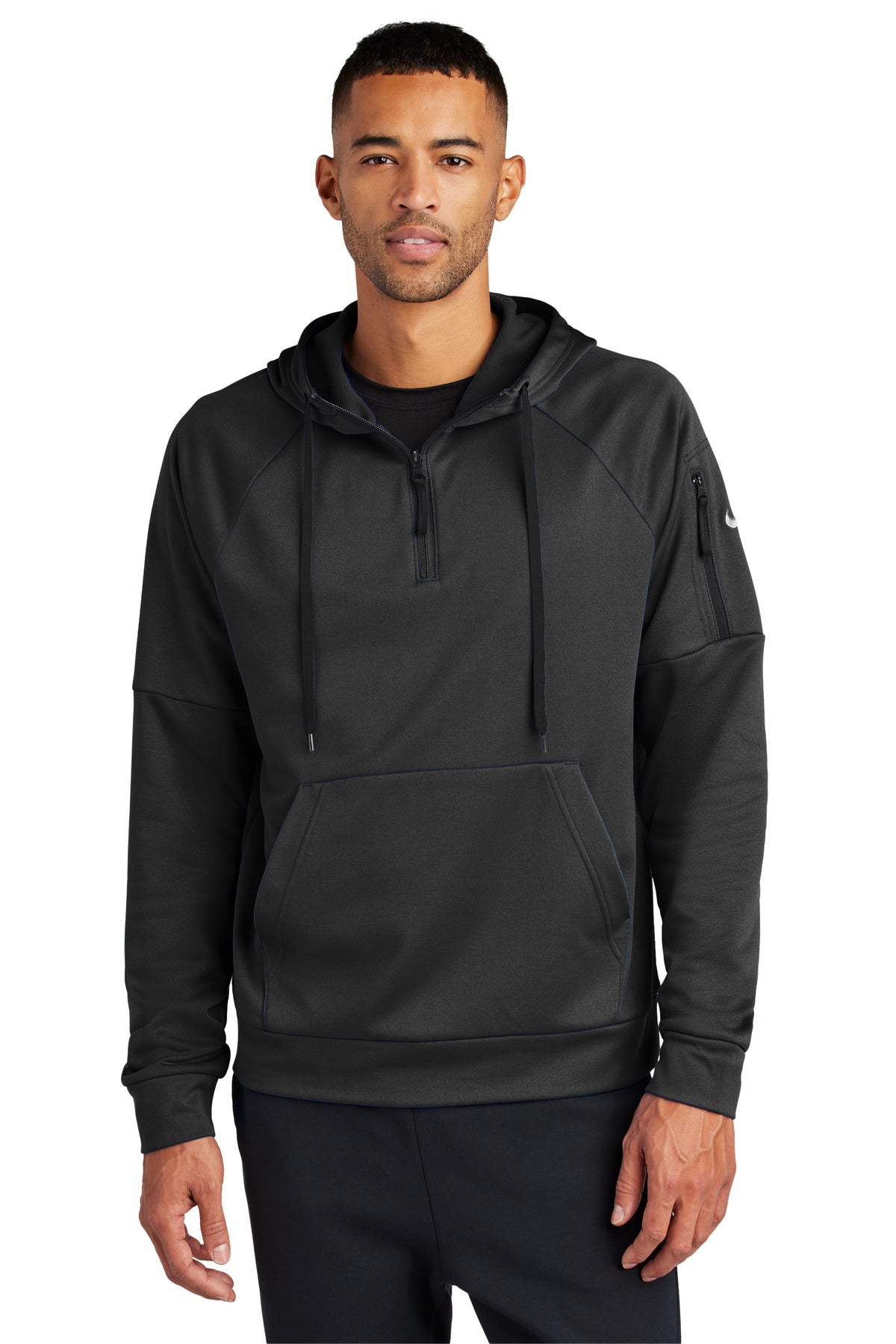 Nike Therma-FIT Pocket 1/4-Zip Fleece Hoodie NKFD9742 - Black