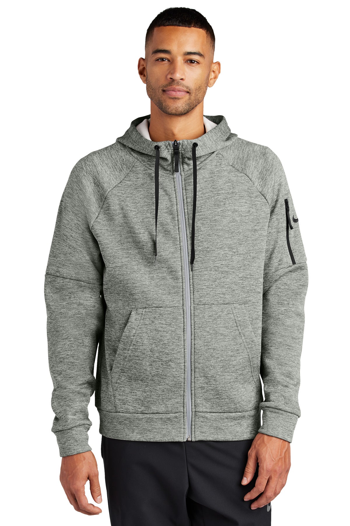 Nike Therma-FIT Pocket Full-Zip Fleece Hoodie NKFD9859 - Dark Grey Heather