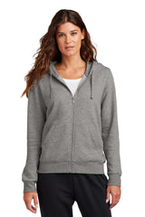 Nike Women's Club Fleece Sleeve Swoosh Full-Zip Hoodie NKFD9890 - Charcoal Heather