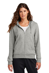 Nike Women's Club Fleece Sleeve Swoosh Full-Zip Hoodie NKFD9890 - Dark Grey Heather
