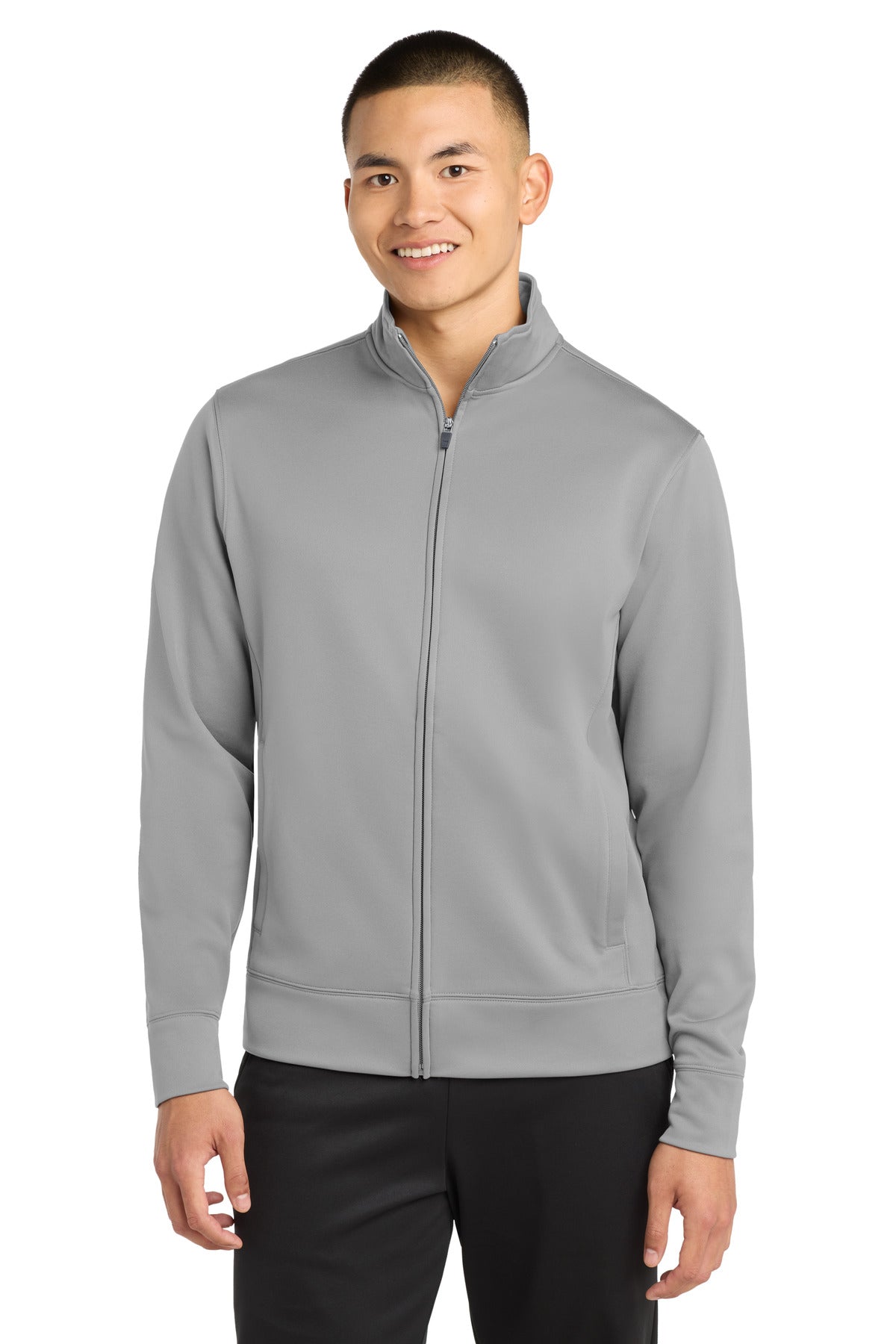 Sport-Tek® Sport-Wick® Fleece Full-Zip Jacket.  ST241 - Silver