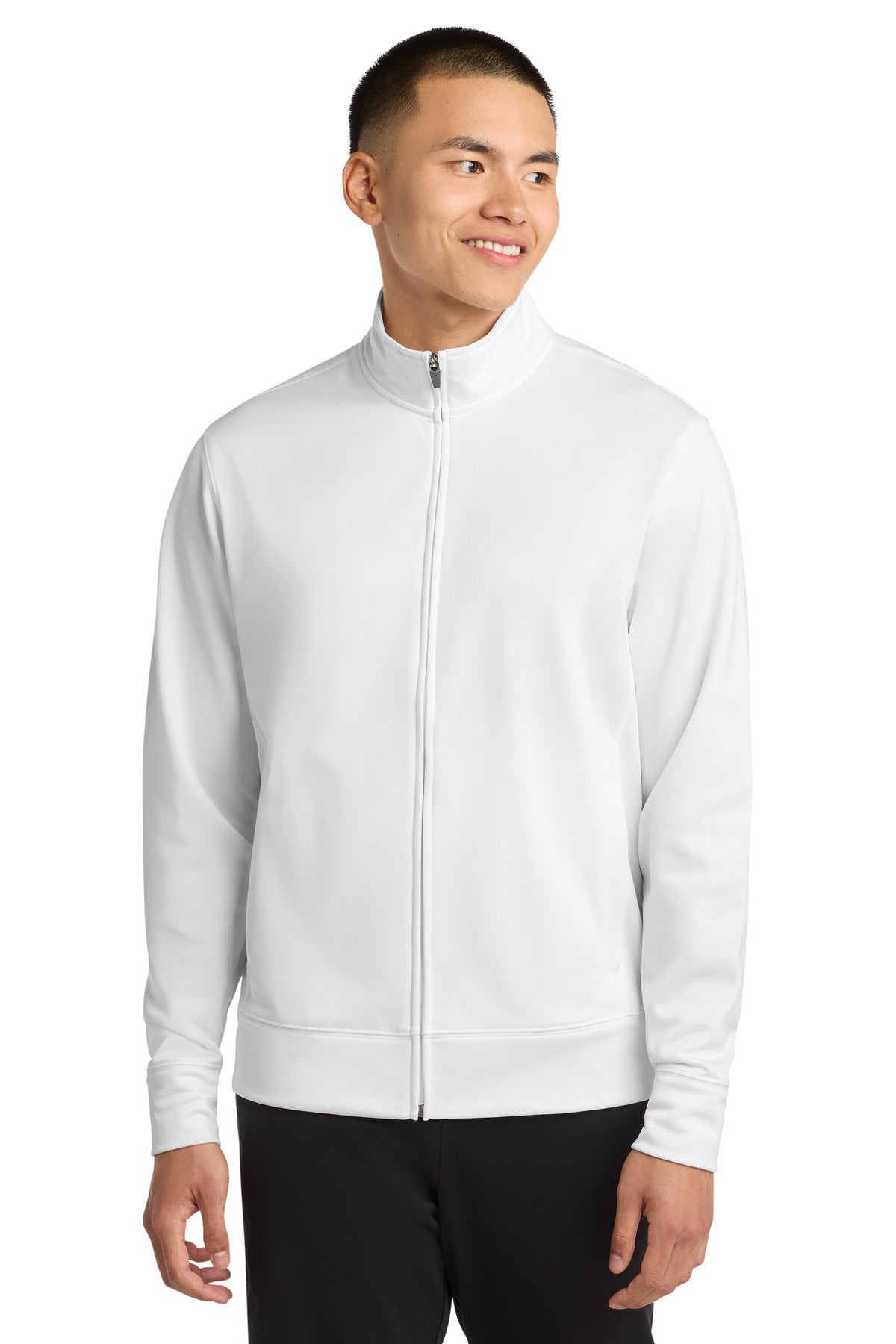 Sport-Tek® Sport-Wick® Fleece Full-Zip Jacket.  ST241 - White
